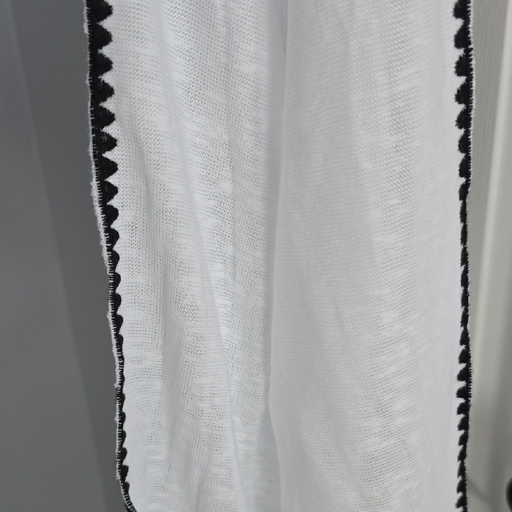 Chico's Black and White Embroidered Knit Poncho - Picture 9 of 10